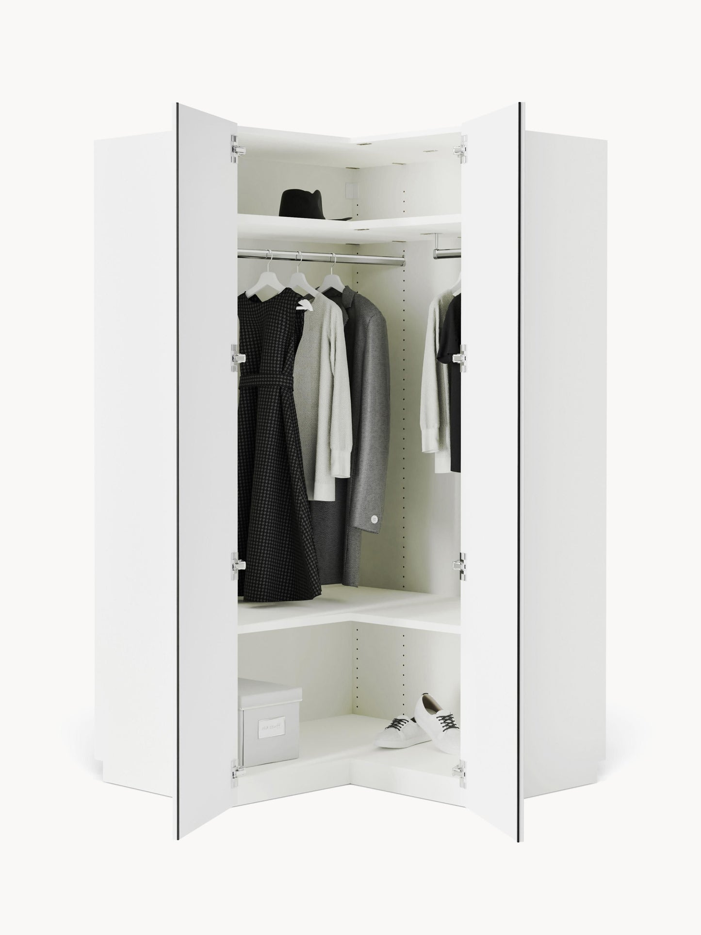 Draggery Charlotte Modular Wardrobe, Corner, 115 cm Wide