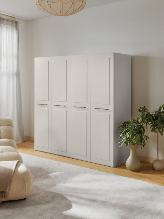 Draggery Charlotte Wardrobe, Modular, Hinged-Door, 200 cm Wide, in Various Sizes