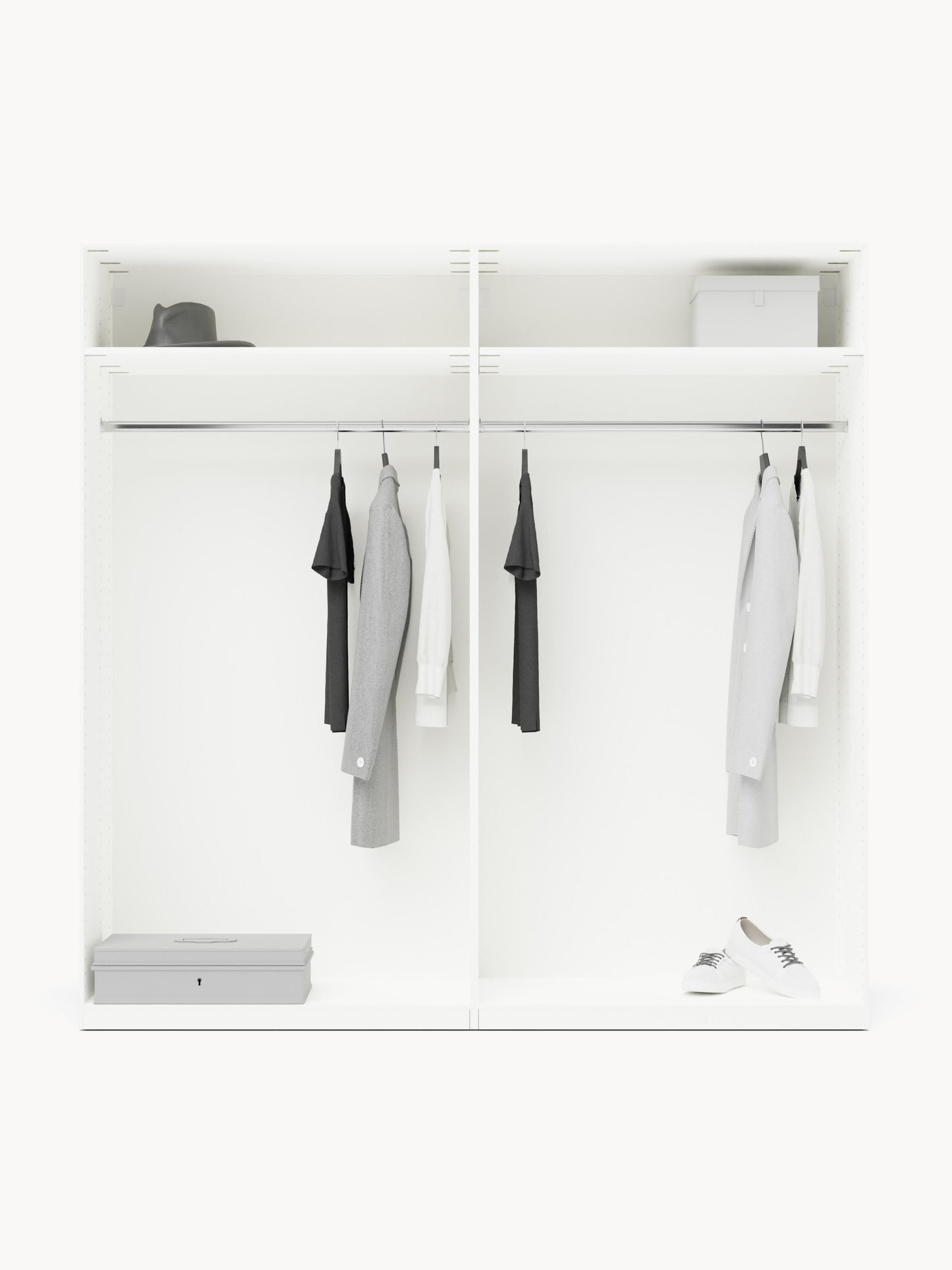 Draggery Charlotte Wardrobe, Modular, Hinged-Door, 200 cm Wide, in Various Sizes