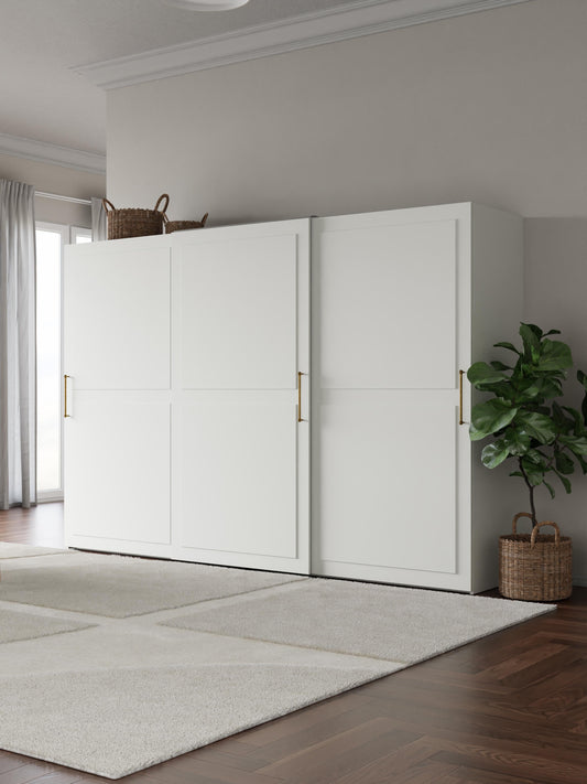 Draggery Charlotte Wardrobe with Sliding Doors, Modular, 300 cm Wide, in Various Sizes