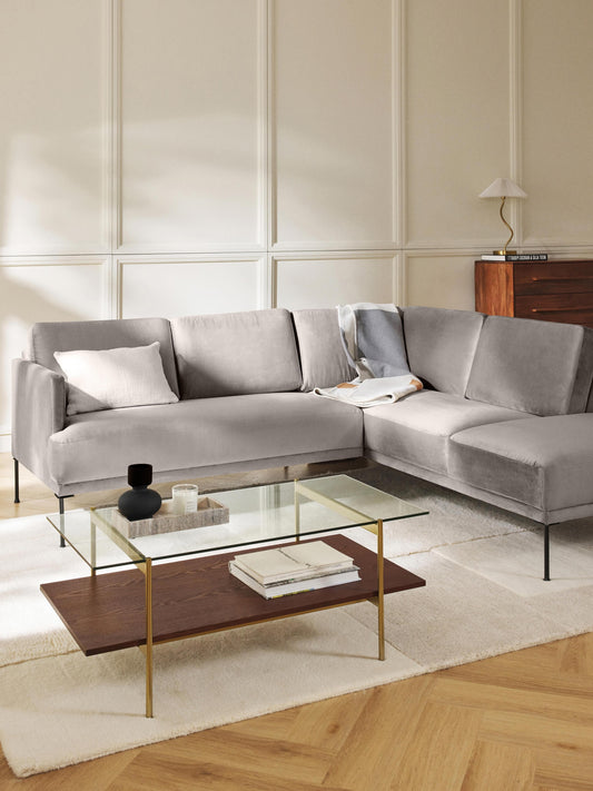 Draggery Fluente Corner Sofa with Velvet Cover