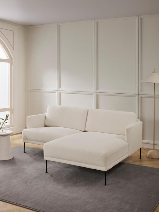 Draggery Fluente Small Corner Sofa with Teddy Fabric Cover