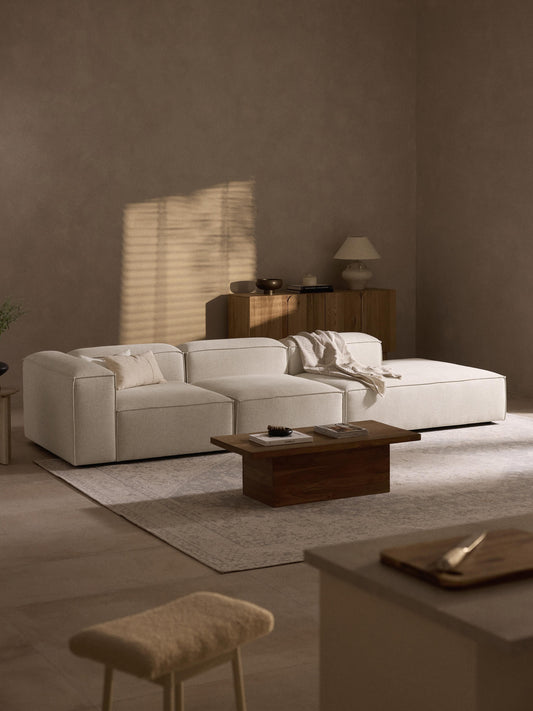 Draggery Lennon Modular XL Ottoman with Linen Blend Cover