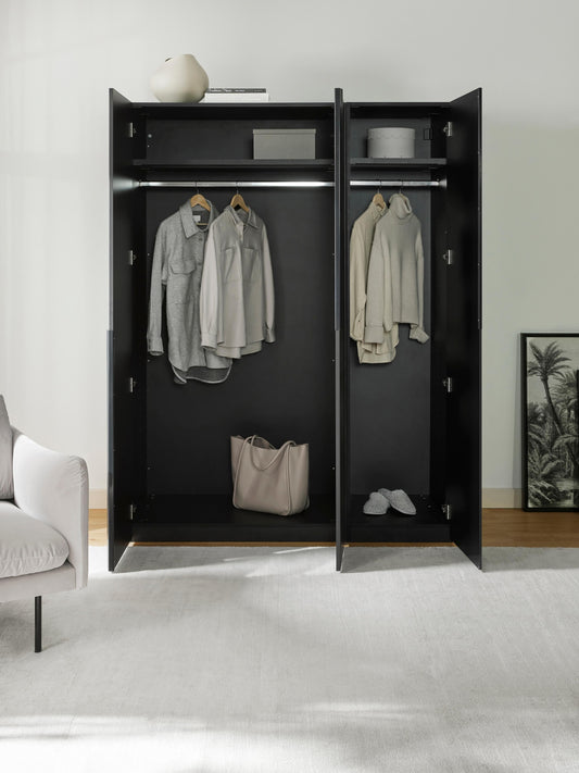 Draggery Leon Wardrobe, Modular, Hinged-Door, 150 cm Wide, in Various Sizes