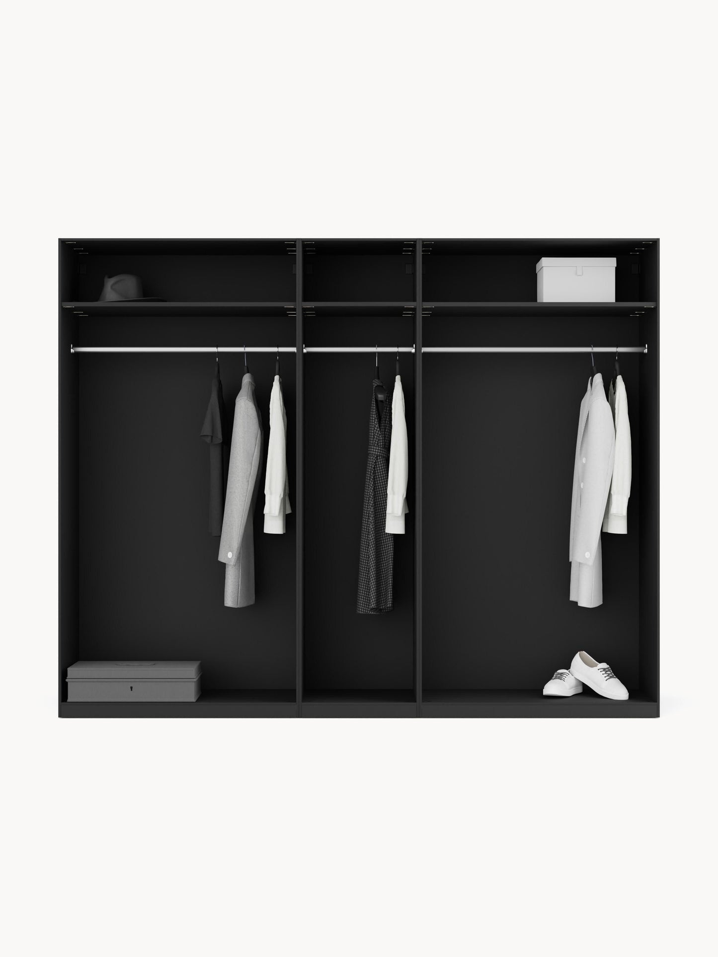 Draggery Leon Wardrobe, Modular, Hinged-Door, 250 cm Wide, in Various Sizes