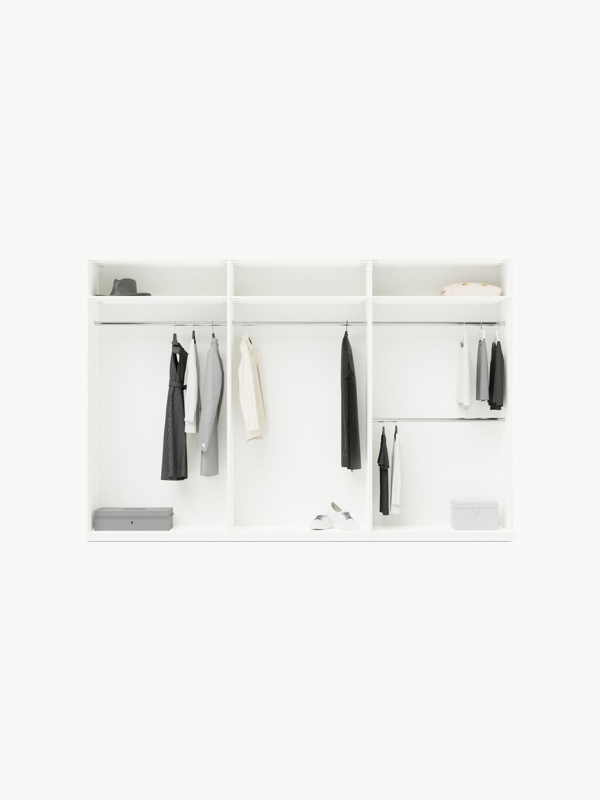 Draggery Leon Wardrobe, Modular, Hinged-Door, 300 cm Wide, in Various Sizes