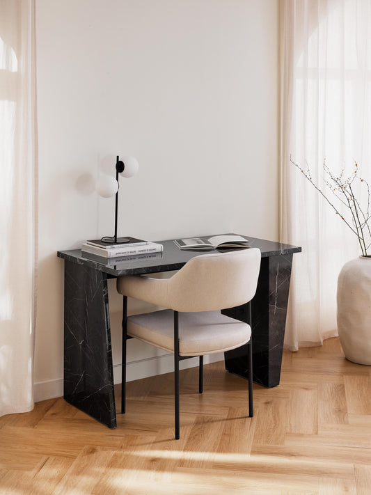 Draggery Liam Desk with Marble-Look Finish
