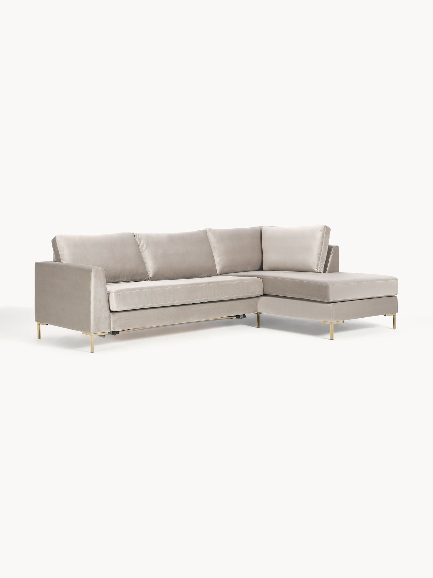Draggery Luna Sofa Bed with Velvet Cover and Mattress, 3-Seater