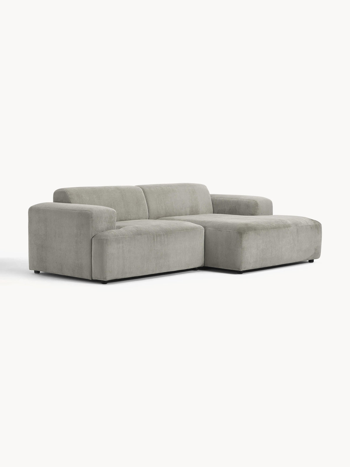 Draggery Melva Corner Sofa with Corduroy Cover, 3-Seater
