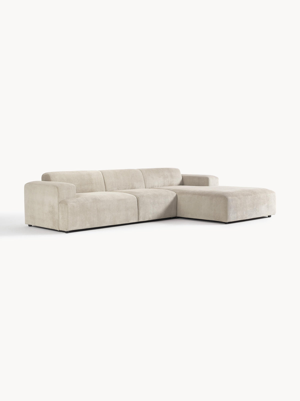 Draggery Melva Corner Sofa with Corduroy Cover, 4-Seater