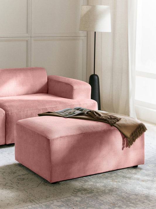 Draggery Melva Stool with Corduroy Cover, W 99 x D 72 cm