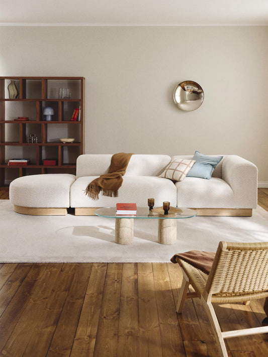 Draggery Natalie Teddy Bouclé Modular Ottoman with Stool (Left/Right)