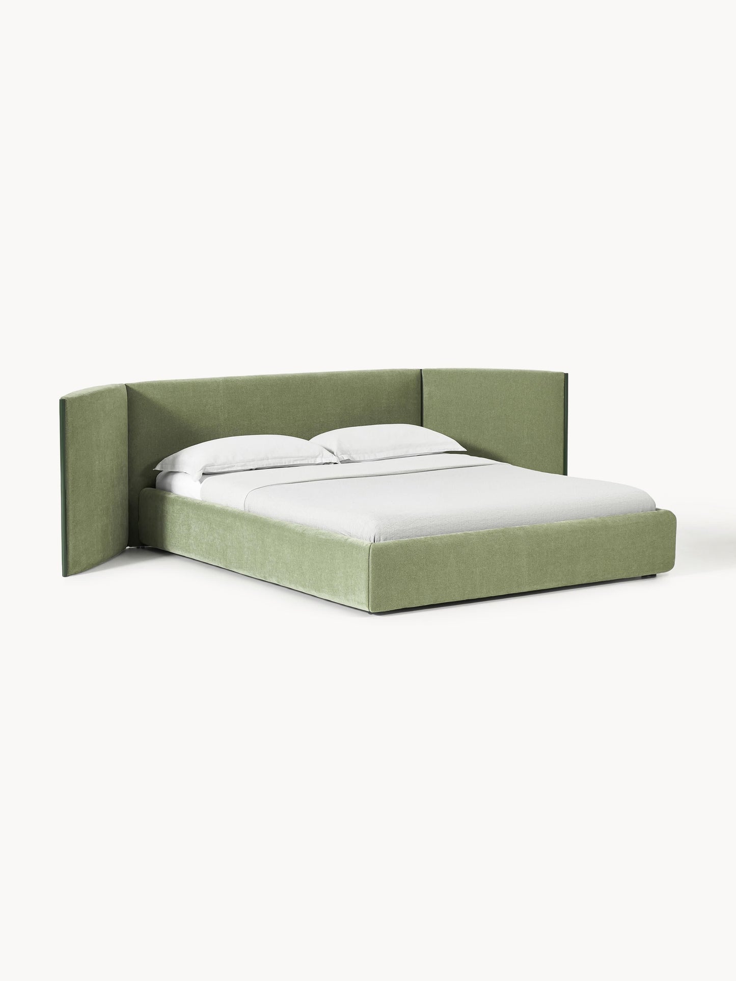 Draggery Otis Upholstered Bed Frame with Folding Headboard