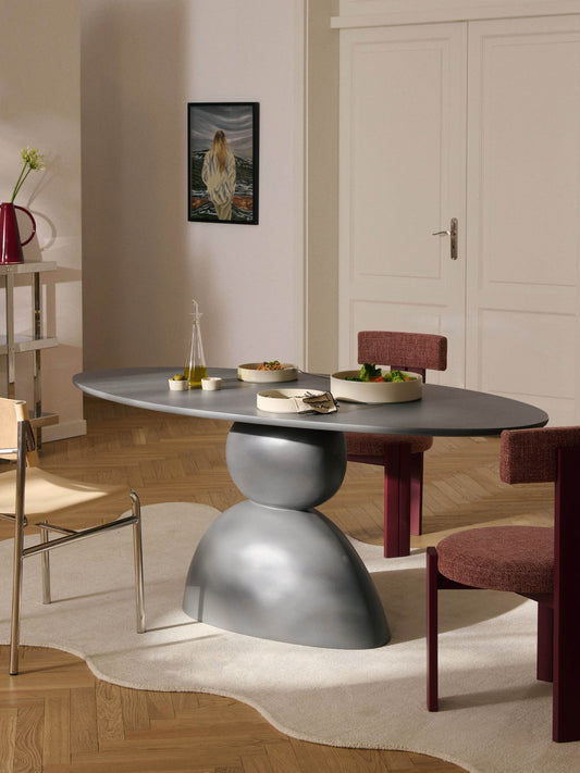 Draggery Sahrain Dining Table, Oval with Organic Design, 180 x 90 cm