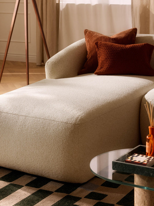 Draggery Sofia Corner Module with Chaise in Bouclé