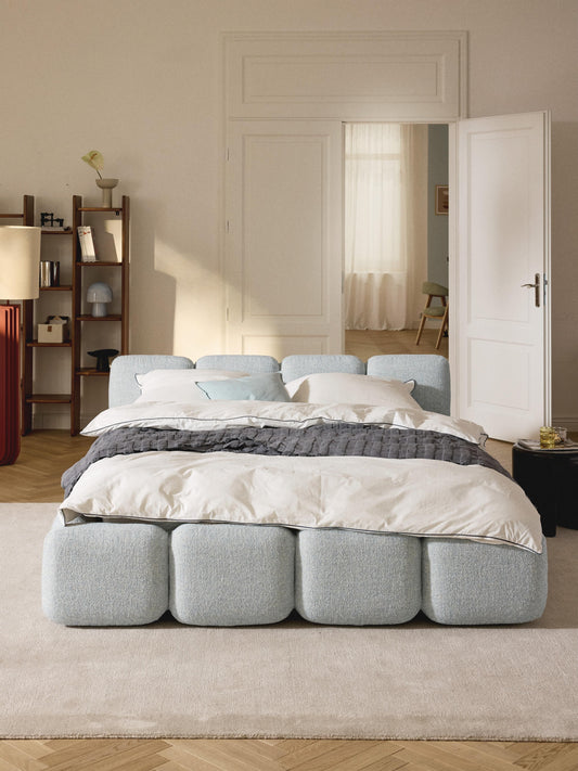 Draggery Tayla Bed with Bouclé Upholstery