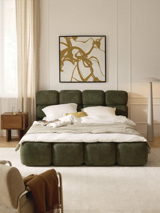 Draggery Tayla Bed with Teddy Bouclé Upholstery