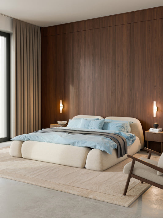 Draggery Wolke Bed with Bouclé Upholstery