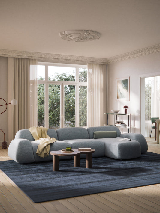 Draggery Wolke Corner Sofa with Bouclé Cover, Modular (4-Seater)