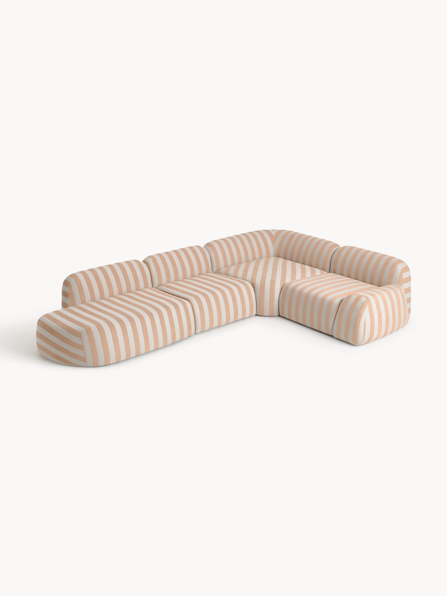 Draggery Wolke Modular Corner Sofa with Chaise Longue, Striped, XL