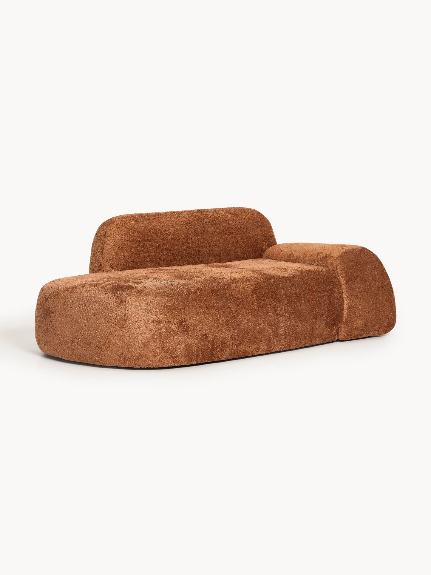 Draggery Wolke Sofa with Teddy Bouclé Cover and Chaise Longue, 2-Seater