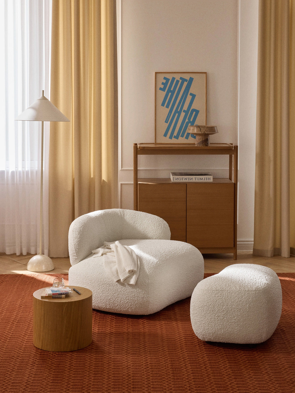 Draggery Alba Lounge Chair with Bouclé Cover