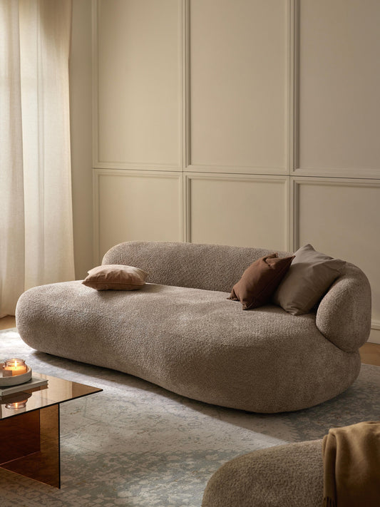 Draggery Alba Sofa with Teddy Bouclé Cover, 3-Seater