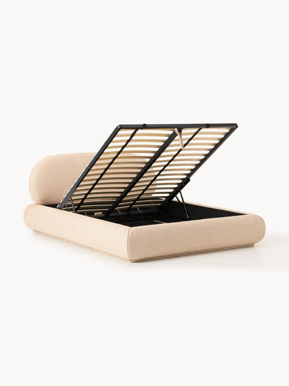 Draggery Alba Upholstered Bed with Storage, Bouclé