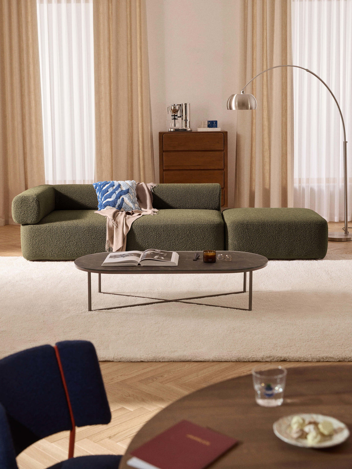 Draggery Anton Modular Ottoman with Bouclé Cover