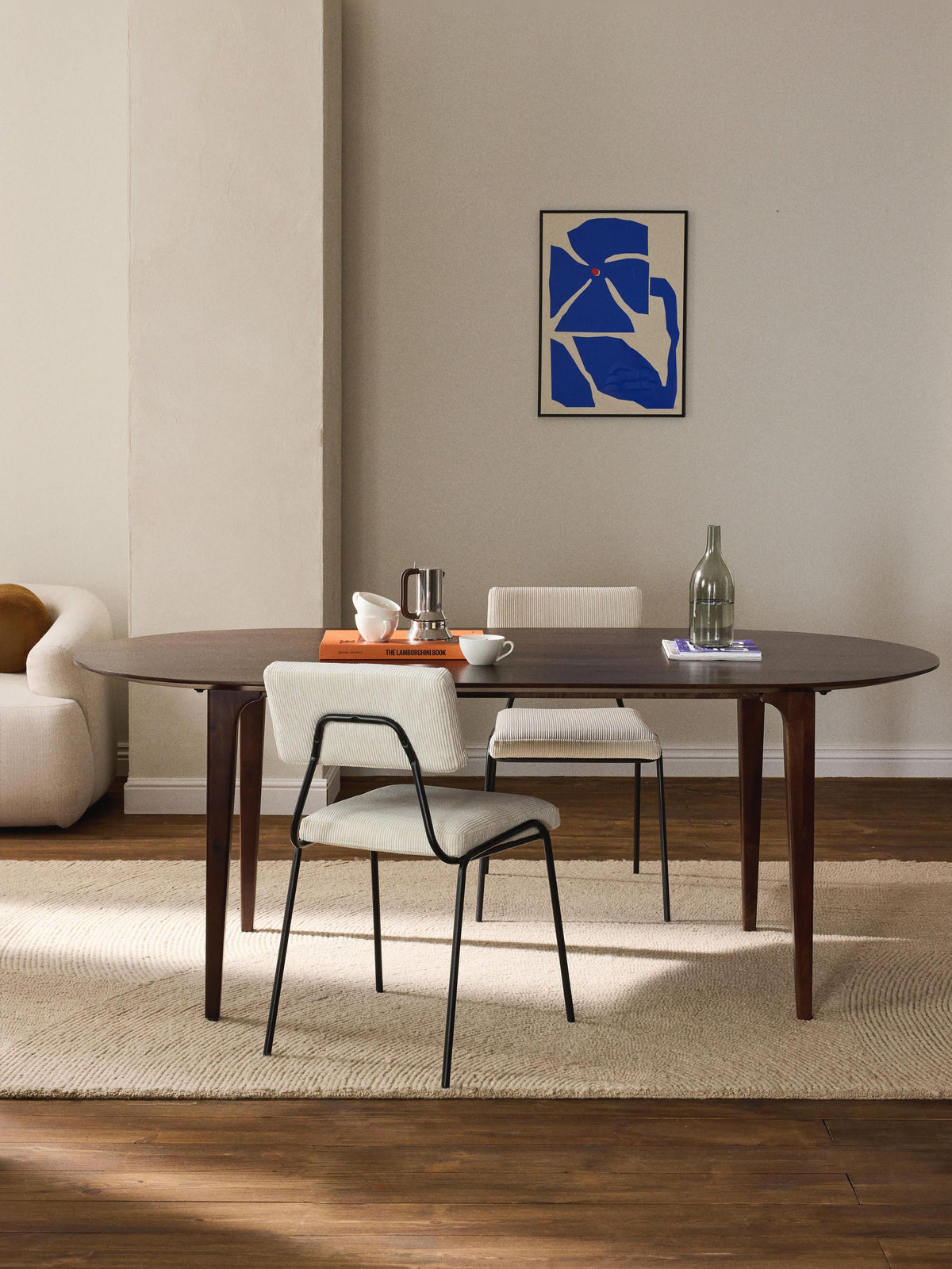 Draggery Archie Mango Wood Dining Table, Oval, 200 x 100 cm