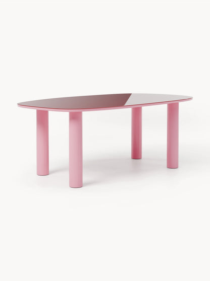Draggery Beni Dining Table, Organic with Glass Top, 200 x 110 cm