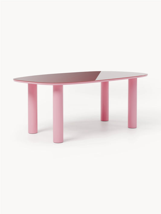 Draggery Beni Dining Table, Organic with Glass Top, 200 x 110 cm