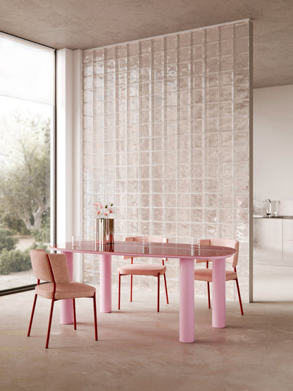 Draggery Beni Dining Table, Organic with Glass Top, 200 x 110 cm