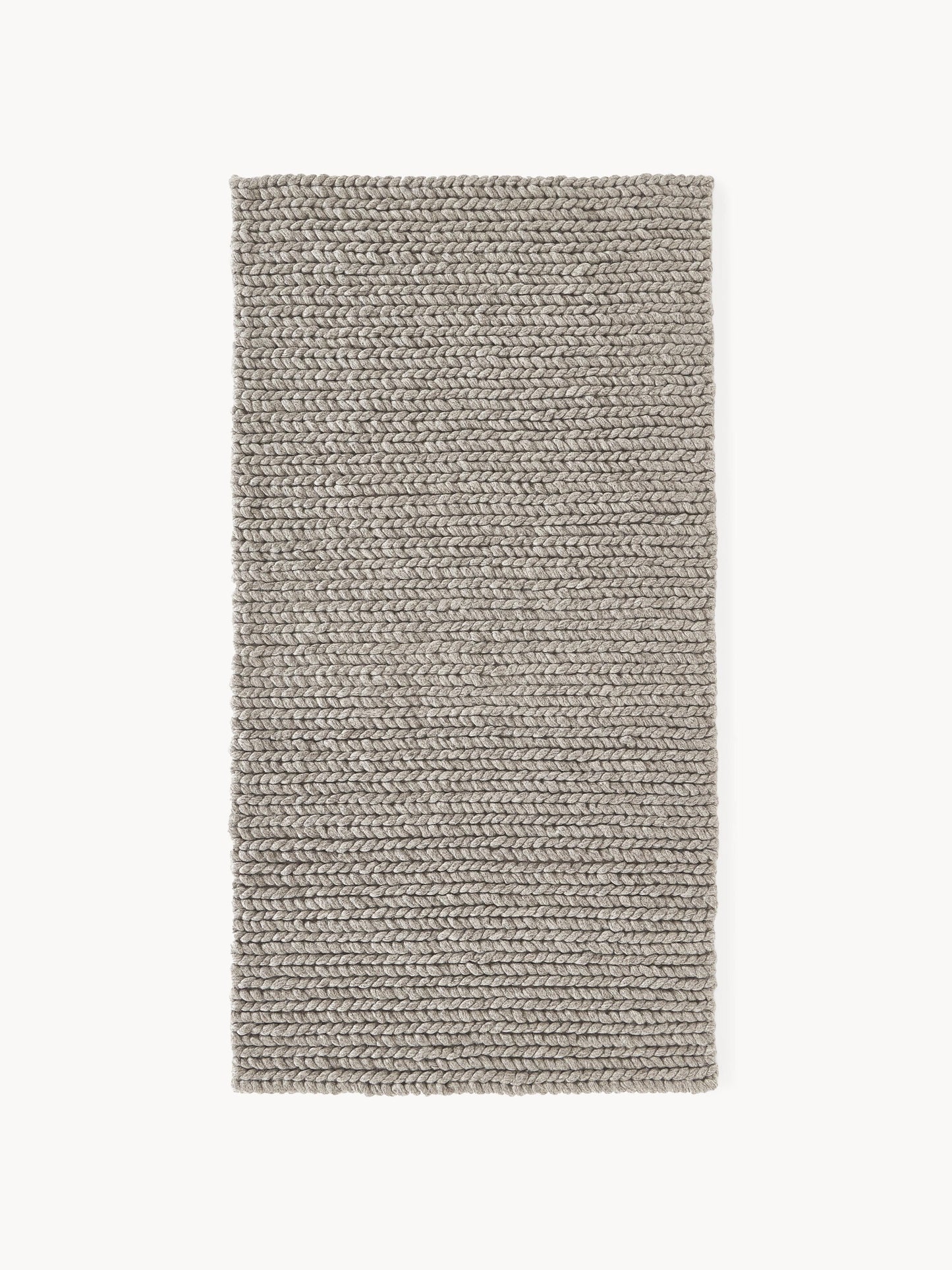 Draggery Bruna Wool Rug with Braided Texture, Made by Hand