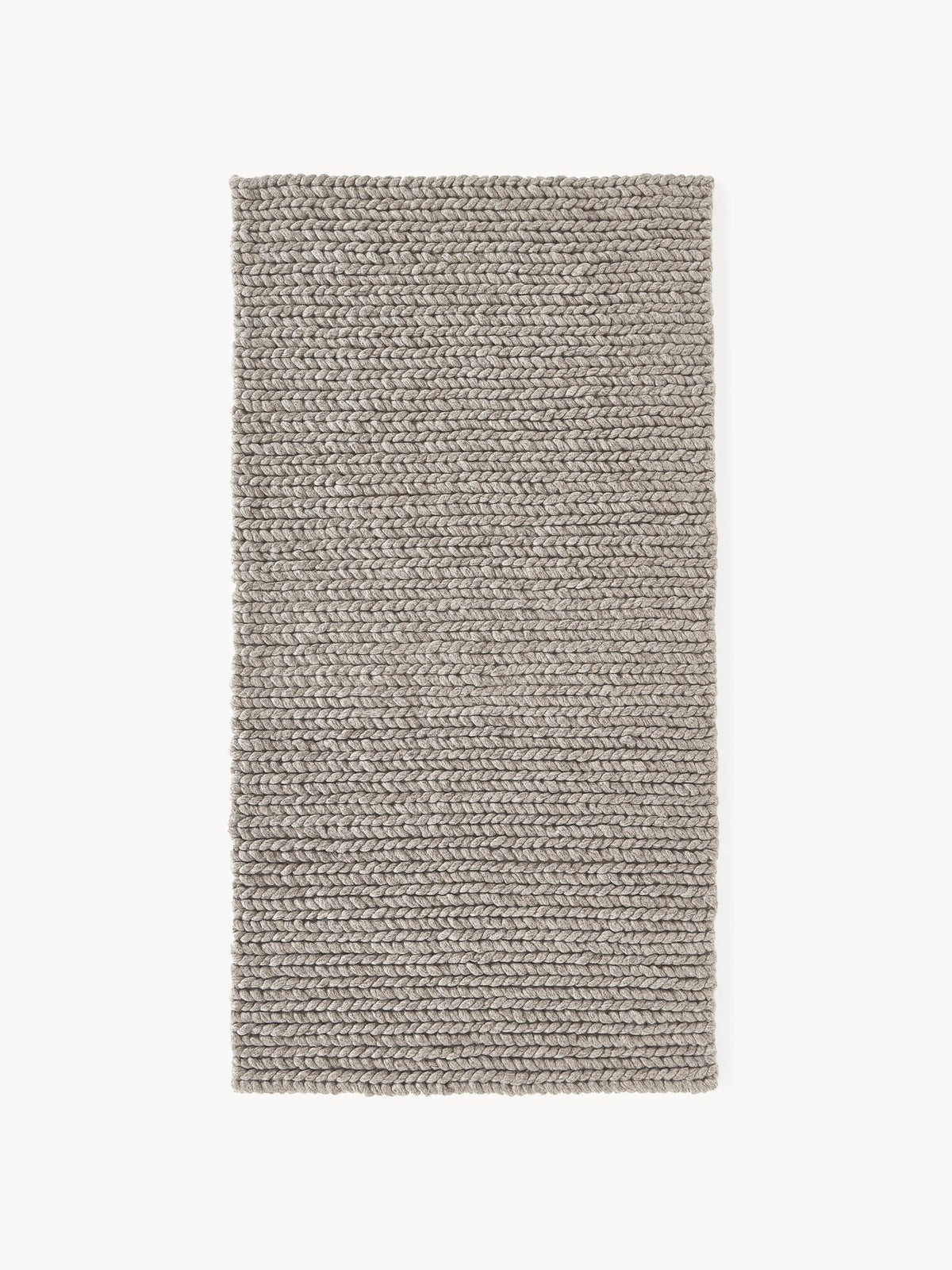 Draggery Bruna Wool Rug with Braided Texture, Made by Hand