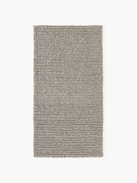 Draggery Bruna Wool Rug with Braided Texture, Made by Hand