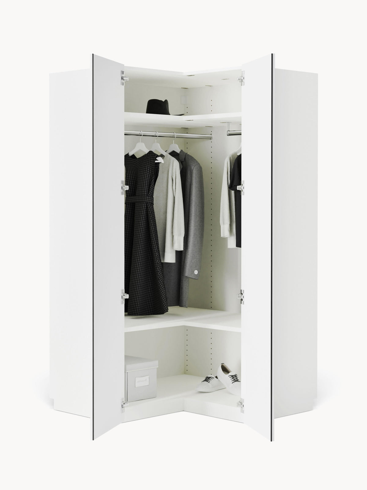 Draggery Charlotte Modular Wardrobe, Corner, 115 cm Wide