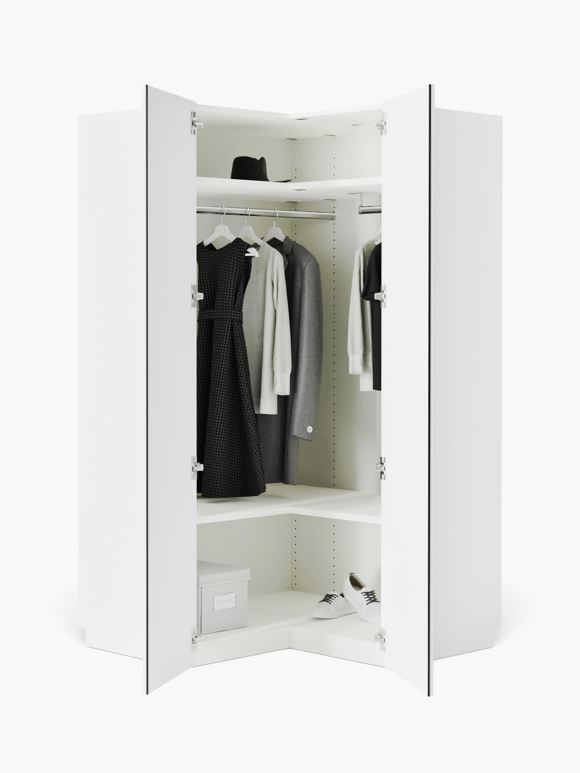 Draggery Charlotte Modular Wardrobe, Corner, 115 cm Wide