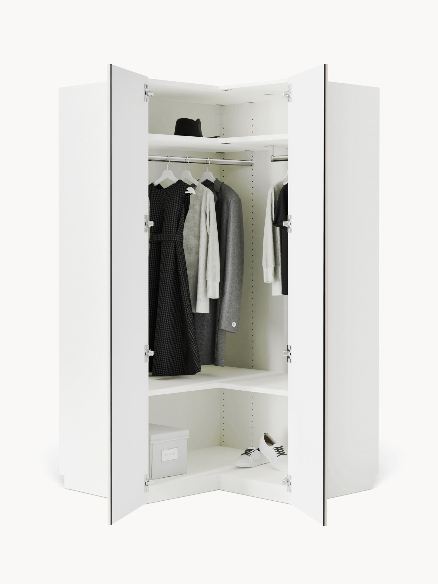 Draggery Charlotte Modular Wardrobe, Corner, 115 cm Wide