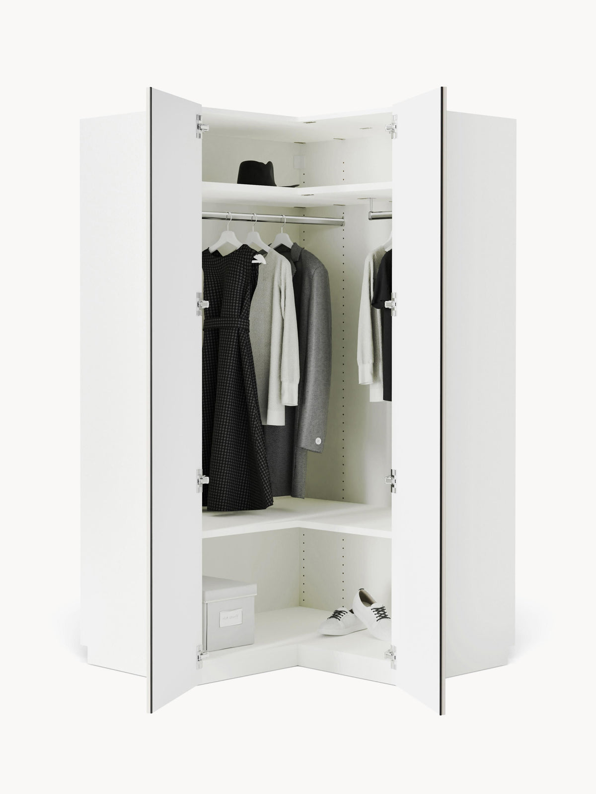 Draggery Charlotte Modular Wardrobe, Corner, 115 cm Wide