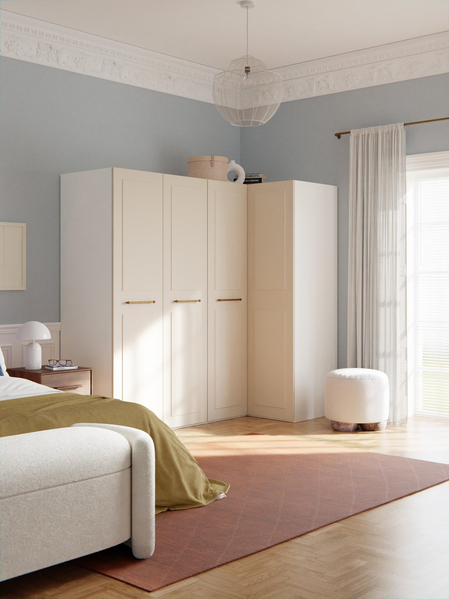 Draggery Charlotte Modular Wardrobe, Corner, 215 cm Wide, in Various Sizes