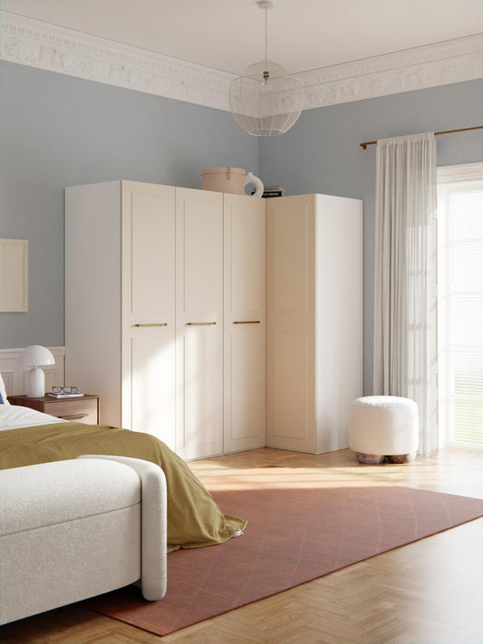 Draggery Charlotte Modular Wardrobe, Corner, 215 cm Wide, in Various Sizes