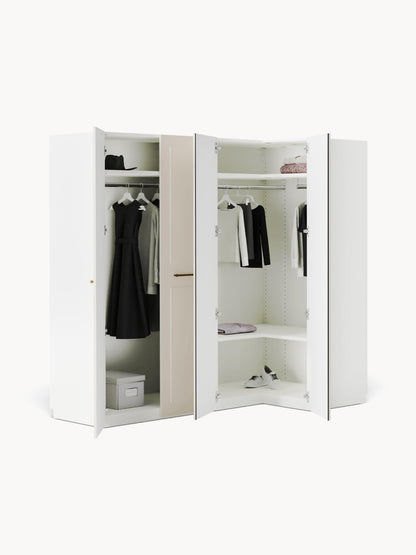 Draggery Charlotte Modular Wardrobe, Corner, 215 cm Wide, in Various Sizes