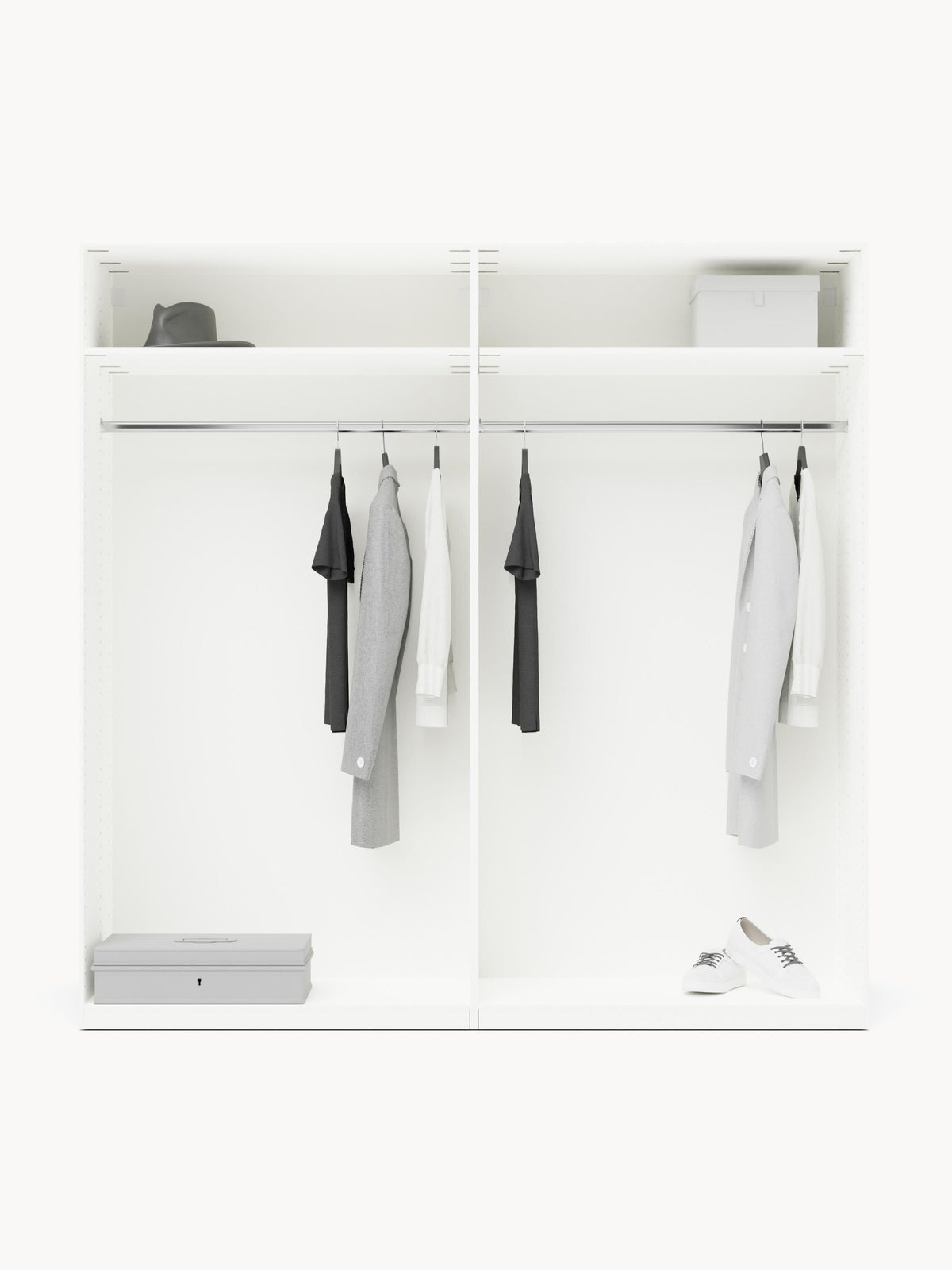 Draggery Charlotte Wardrobe, Modular, Hinged-Door, 200 cm Wide, in Various Sizes