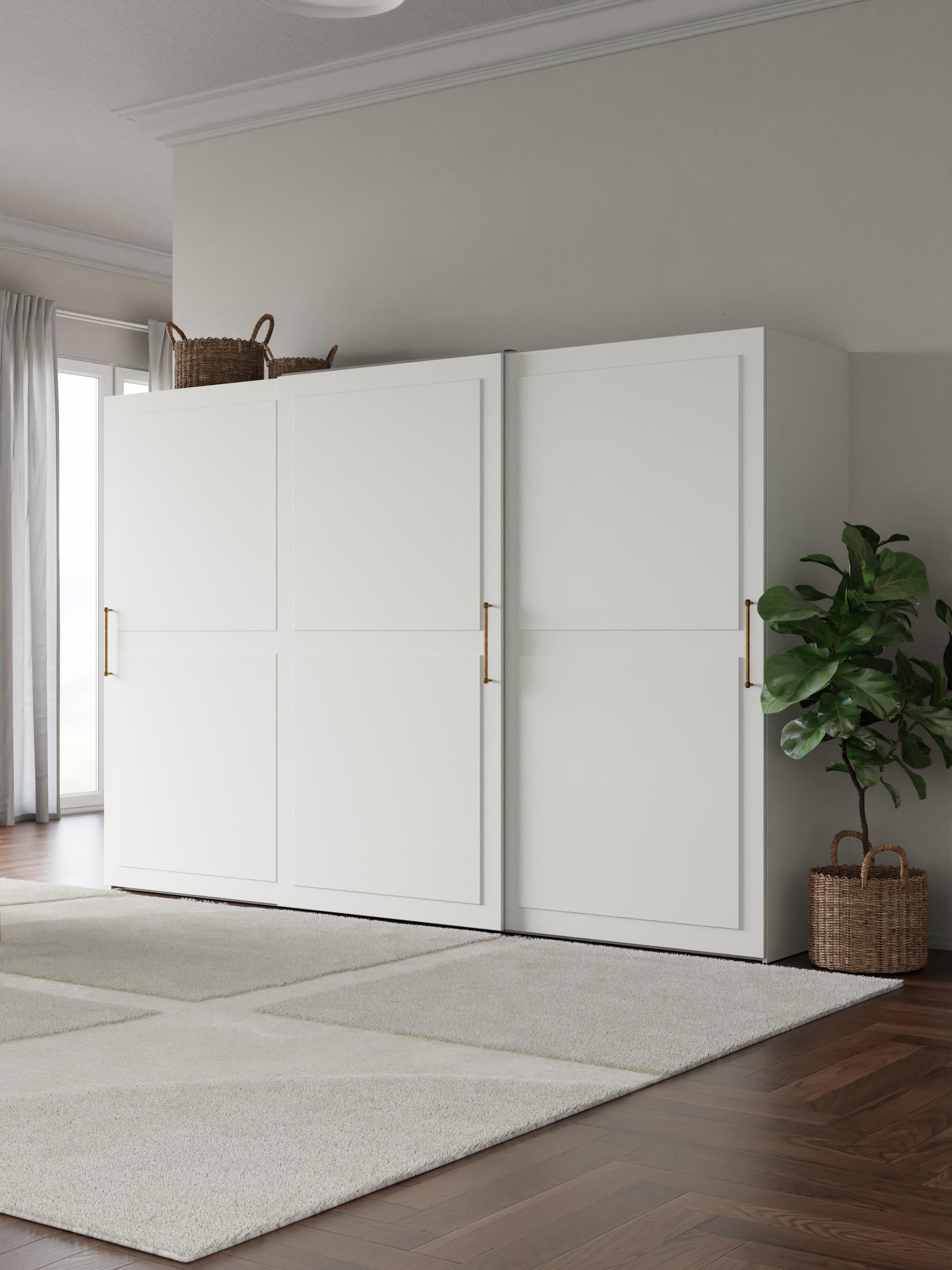 Draggery Charlotte Wardrobe with Sliding Doors, Modular, 300 cm Wide, in Various Sizes