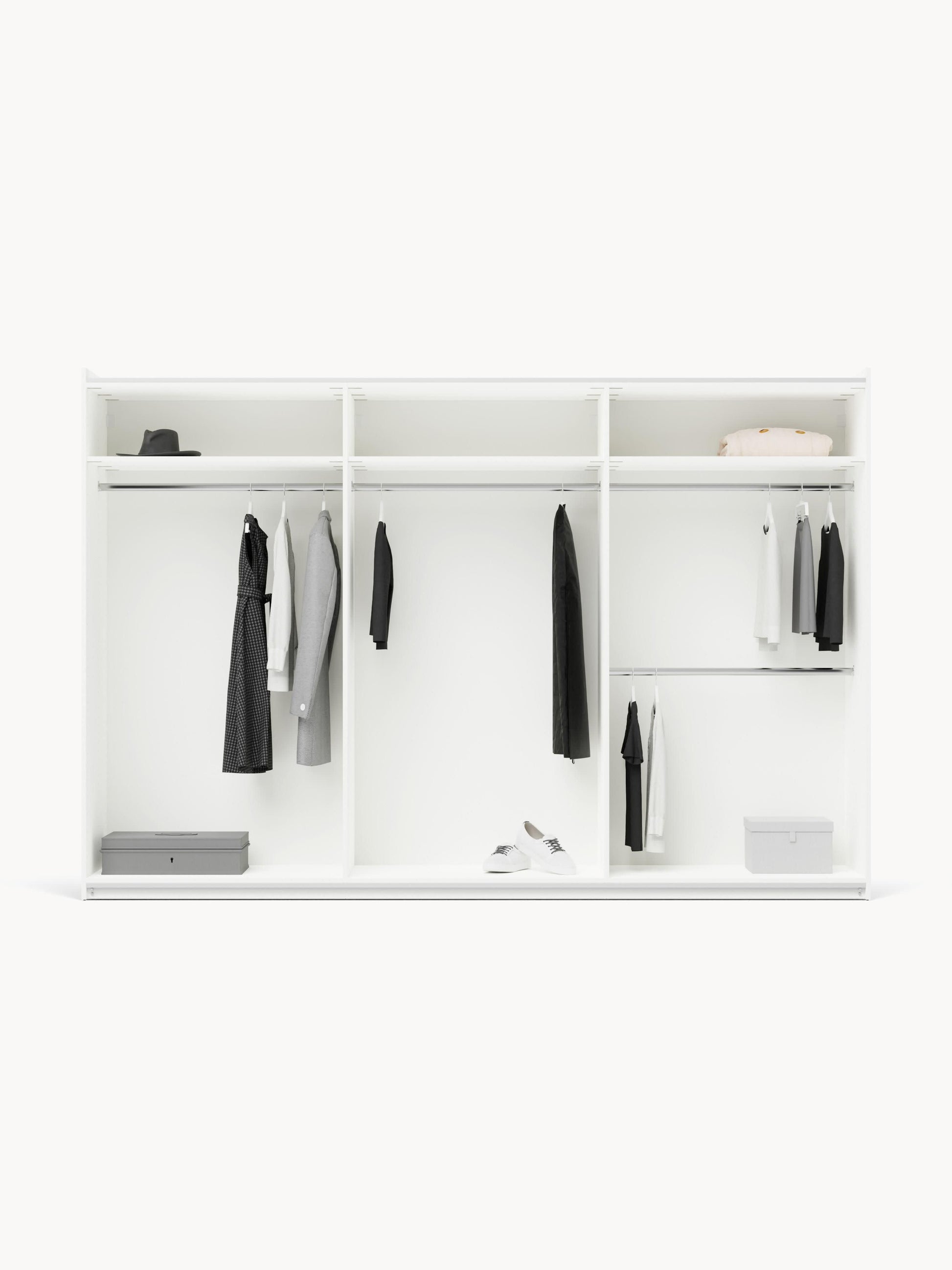 Draggery Charlotte Wardrobe with Sliding Doors, Modular, 300 cm Wide, in Various Sizes
