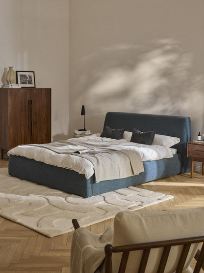 Draggery Cloud Bed with Bouclé Upholstery