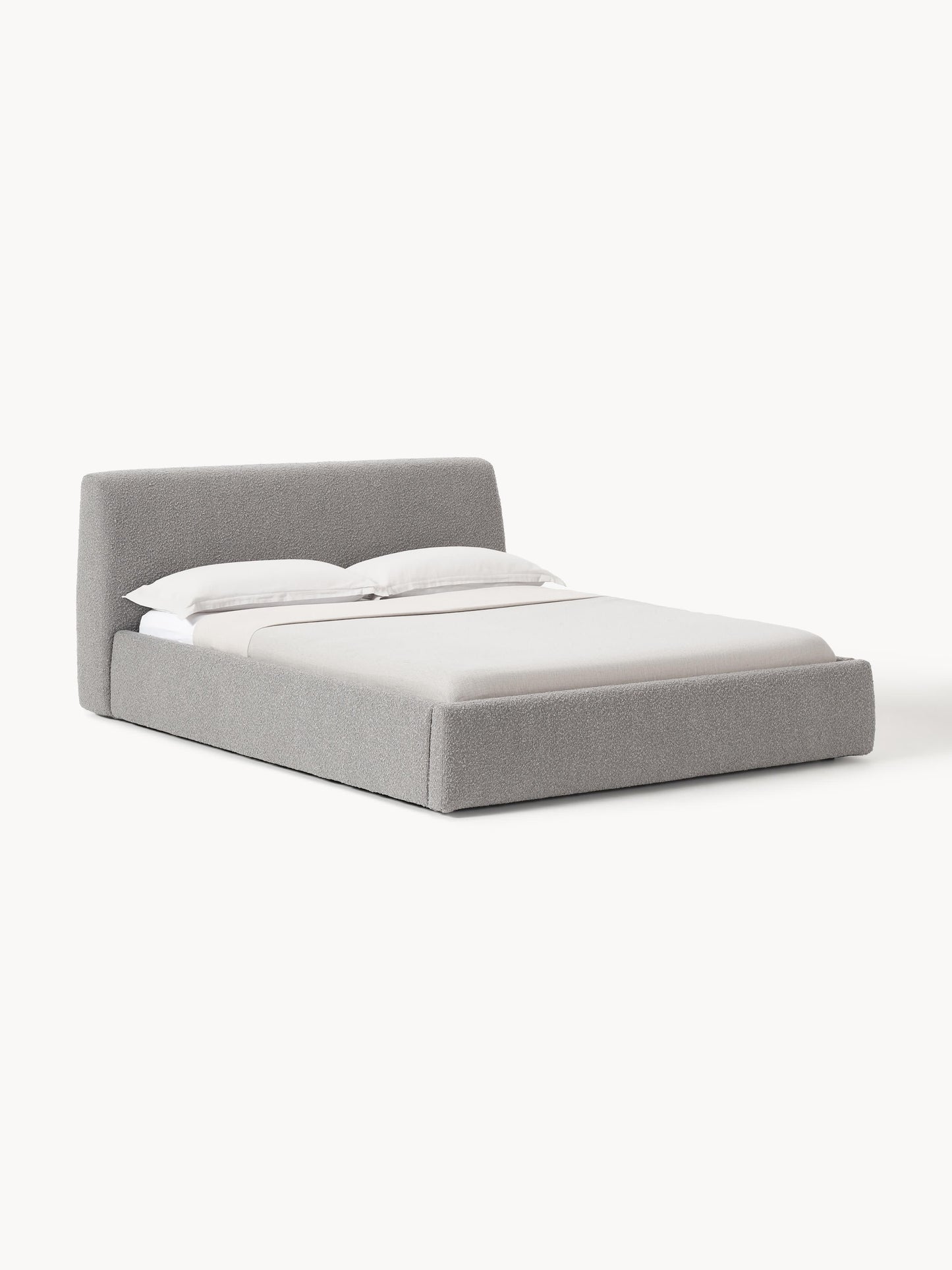 Draggery Cloud Upholstered Bed with Storage, Bouclé