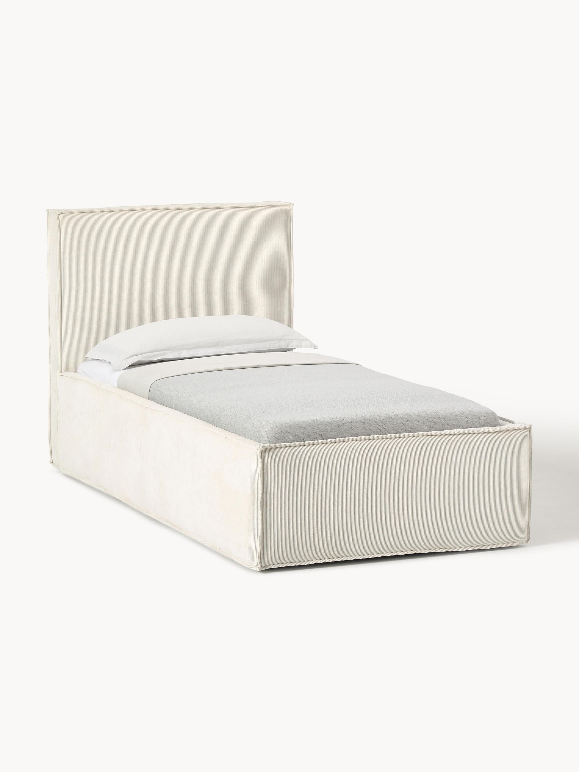 Draggery Dream Single Bed in Corduroy with Storage