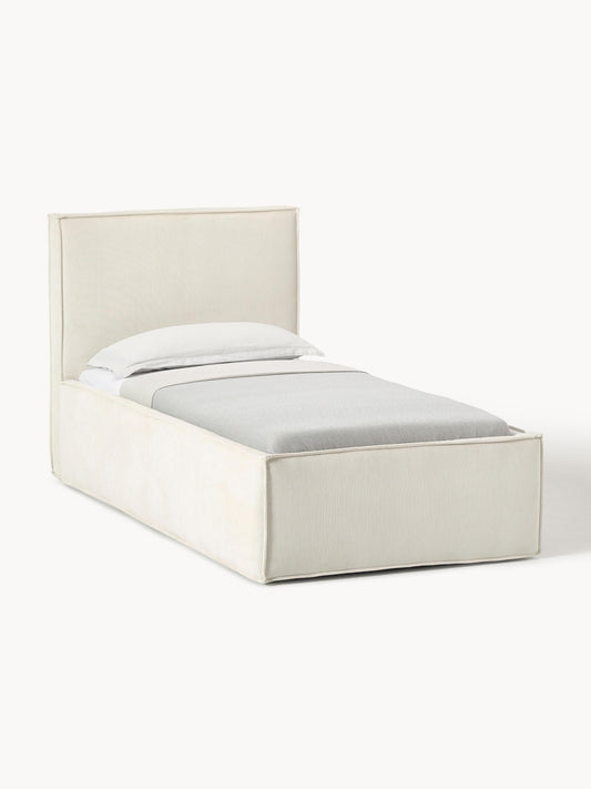 Draggery Dream Single Bed in Corduroy with Storage